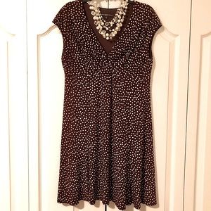 Pretty Brown Dress with Polka-Dots, 12 Petite